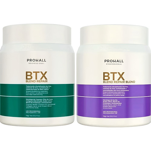 Prohall Btx Btox Blond Blend Repair Selagem Orgânica Loiro 2un 2kg cada