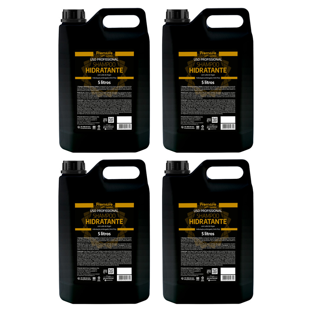 Kit 4 Shampoo Hidratante 5 Litros - Premisse