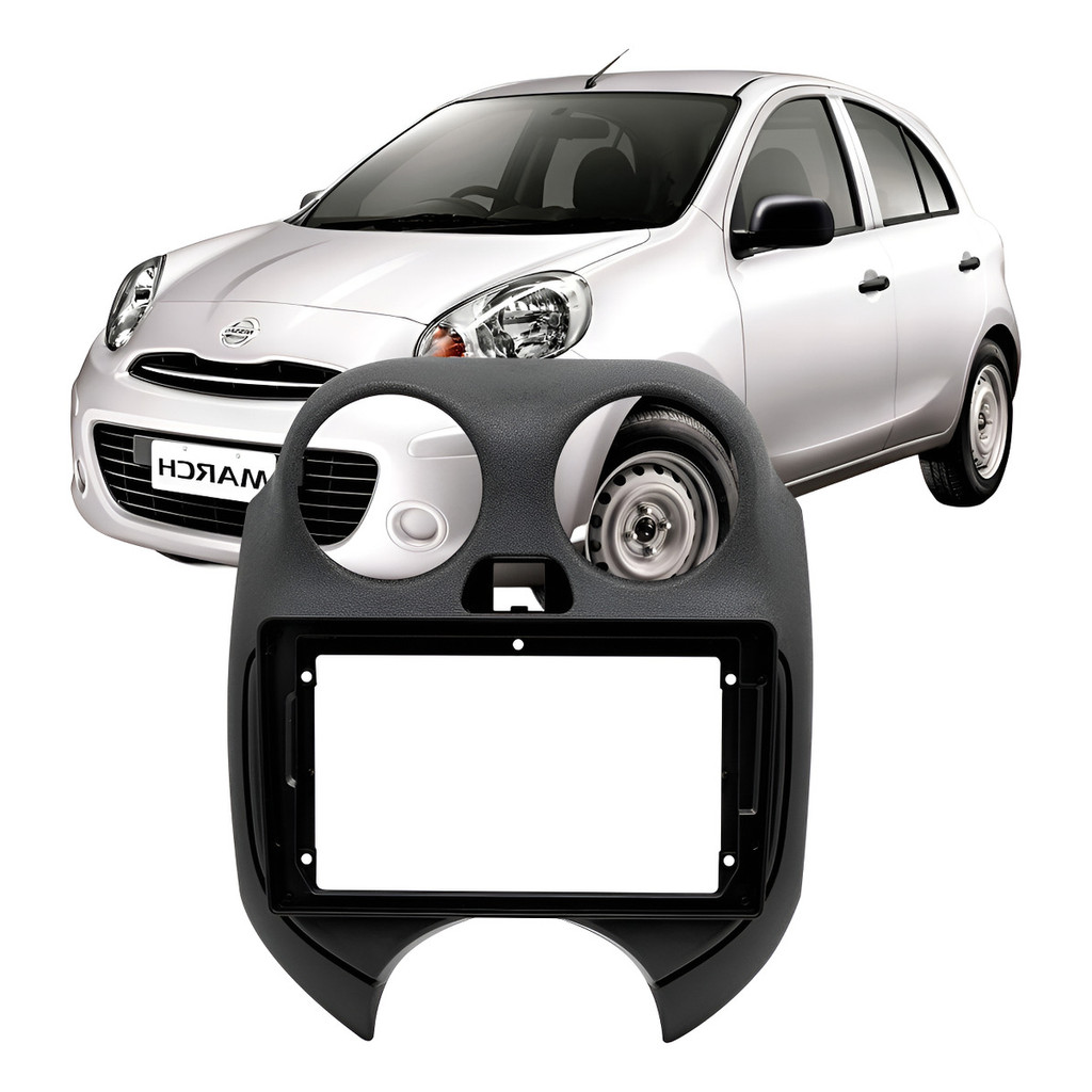 Moldura Central Multimidia 9'' Nissan March 2011 A 2014