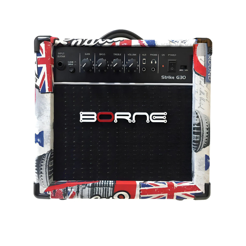 Amplificador Borne Strike G30 London Guitarra Cubo Bivolt Canais Drive Auxiliar Celular