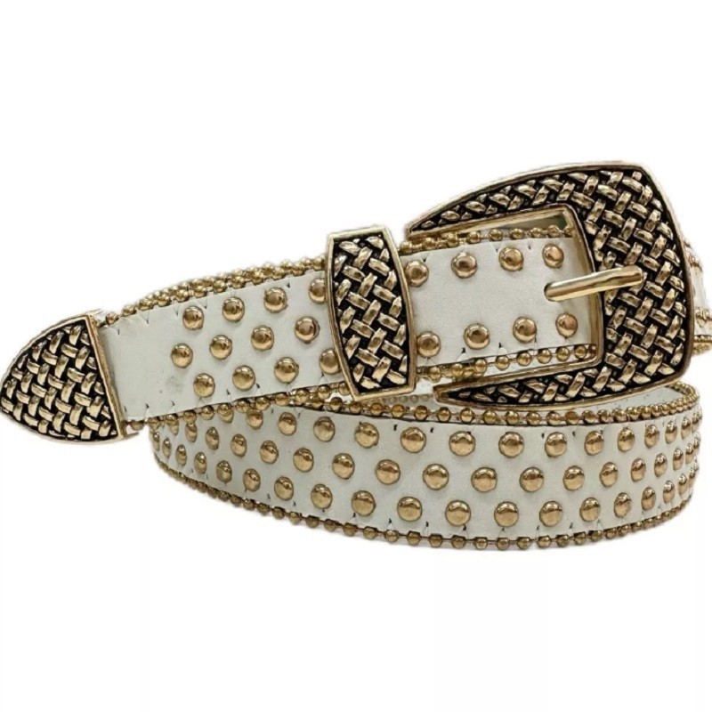 Cinto Country Lançamento do Cinto Punk Rock Com Bolinhas Fivela Desenhada Modelo 8CC-22 em Oferta na Shopee