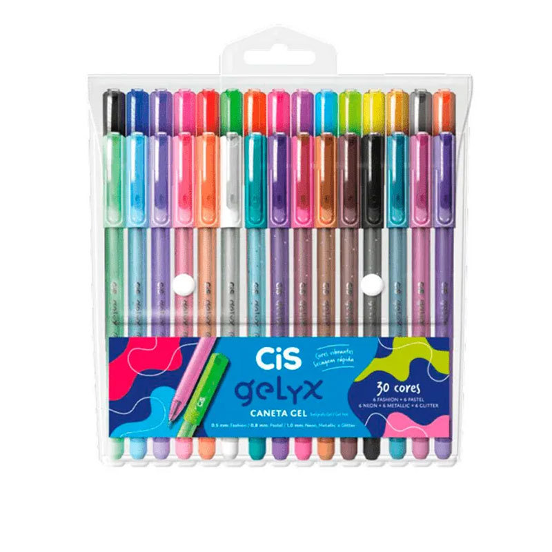 Caneta gel Gelyx com 30 cores Cis em Oferta na Shopee