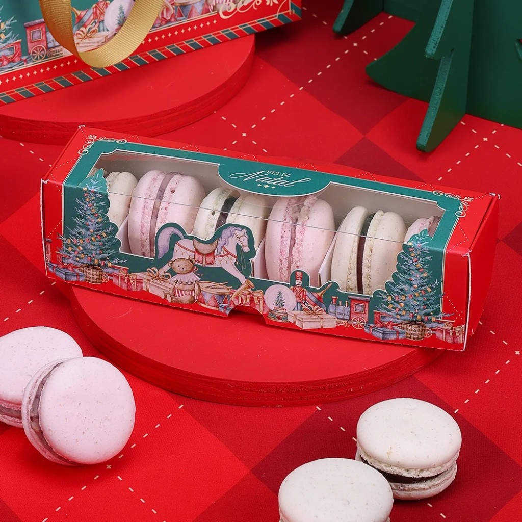 20 CAIXA COM BERÇO PARA MACARONS NATAL TRADIÇÃO 5376 ( JANGO NATAL 2025 ) 5315