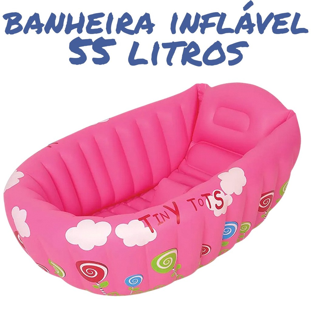 Banheira Inflável Para Banho Do Bebe Portátil Love Mor 55 Litros