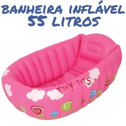 Banheira Inflável Para Banho Do Bebe Portátil Love Mor 55 Litros