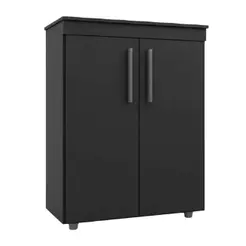 Armário Multiuso Organizador Office 2 Portas Advantage Preto Batrol