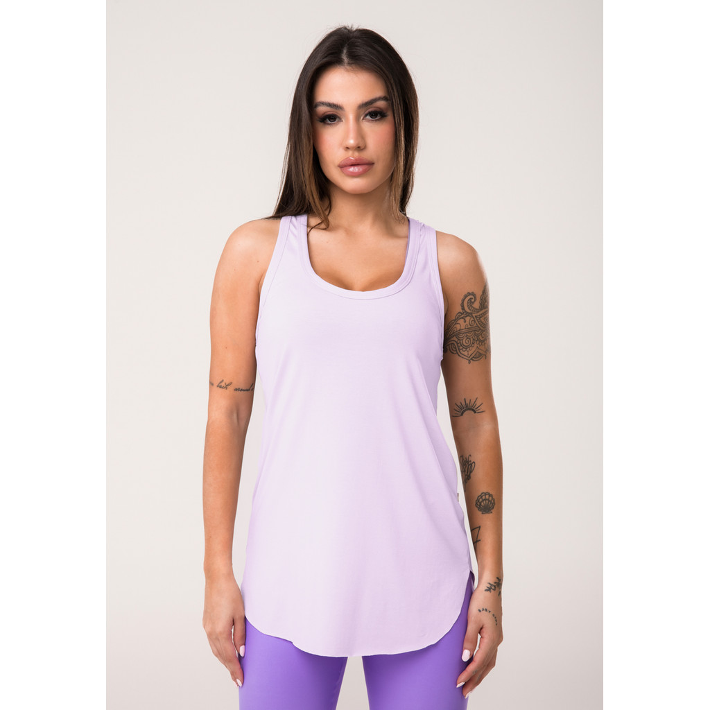 CAMISETA FITNESS FEMININA ALONGADA AURA DLK