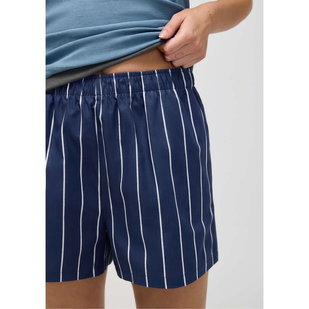 Shorts Feminino Listrado Cintura Alta