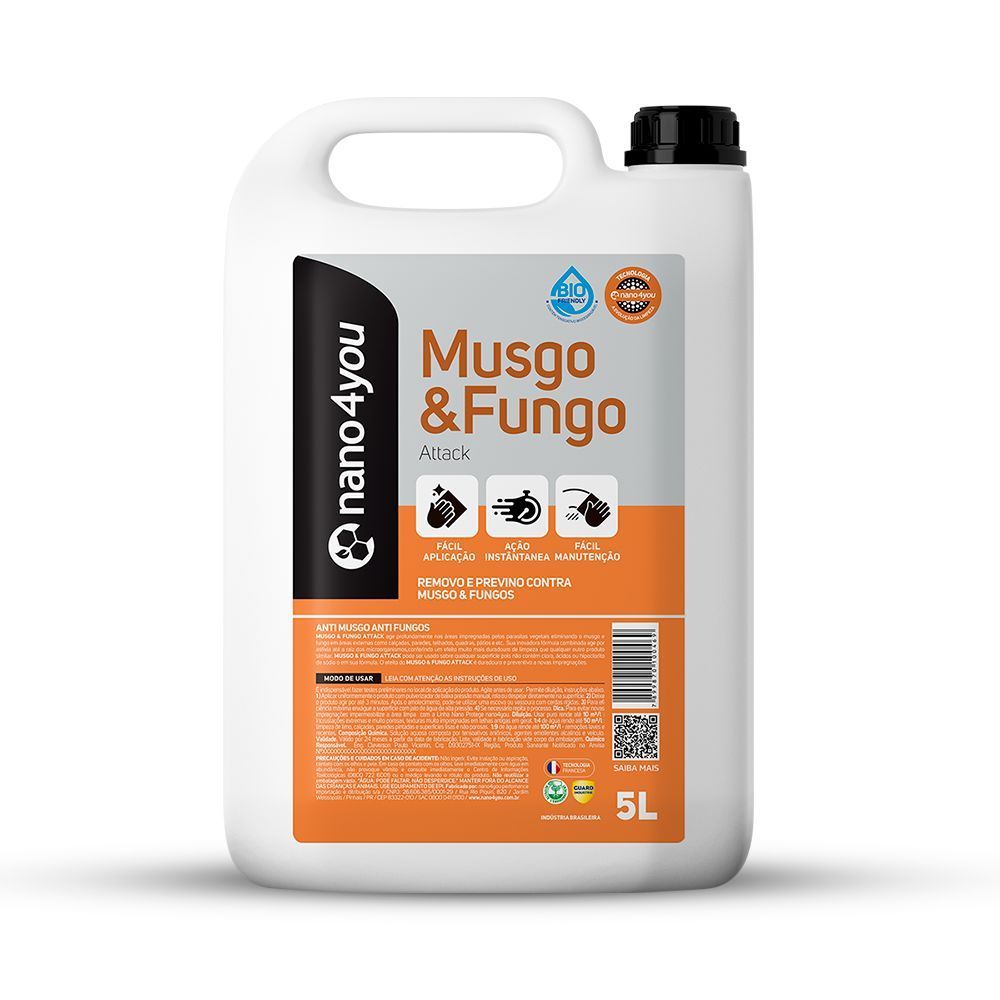 Removedor de Musgo e Fungo Attack Limpeza Preventiva 5L nano4you