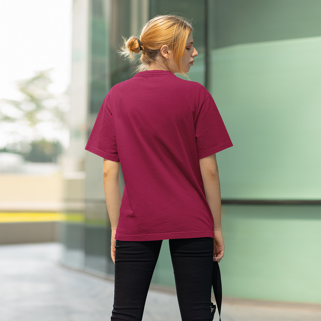 Camiseta Feminina Camisa 100% Algodão Elastano Rosa Básicas Style