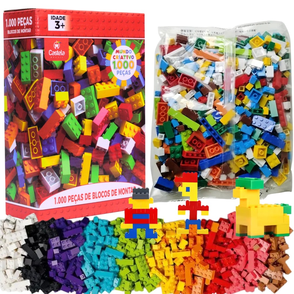 Brinquedo Blocos De Montar Infantil Educativo Castela em Oferta na Shopee