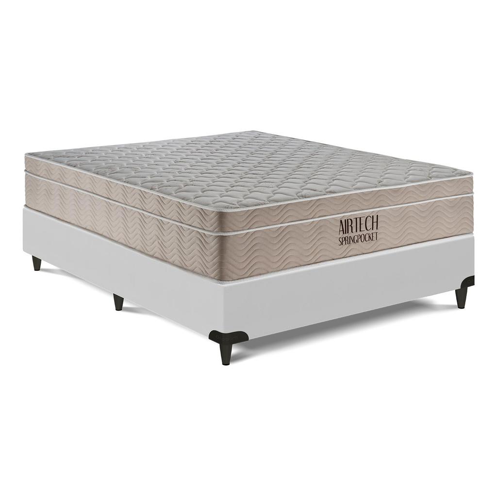 Cama Box e Colchão Airtech Molas Ensacadas(128x188)-Ortobom