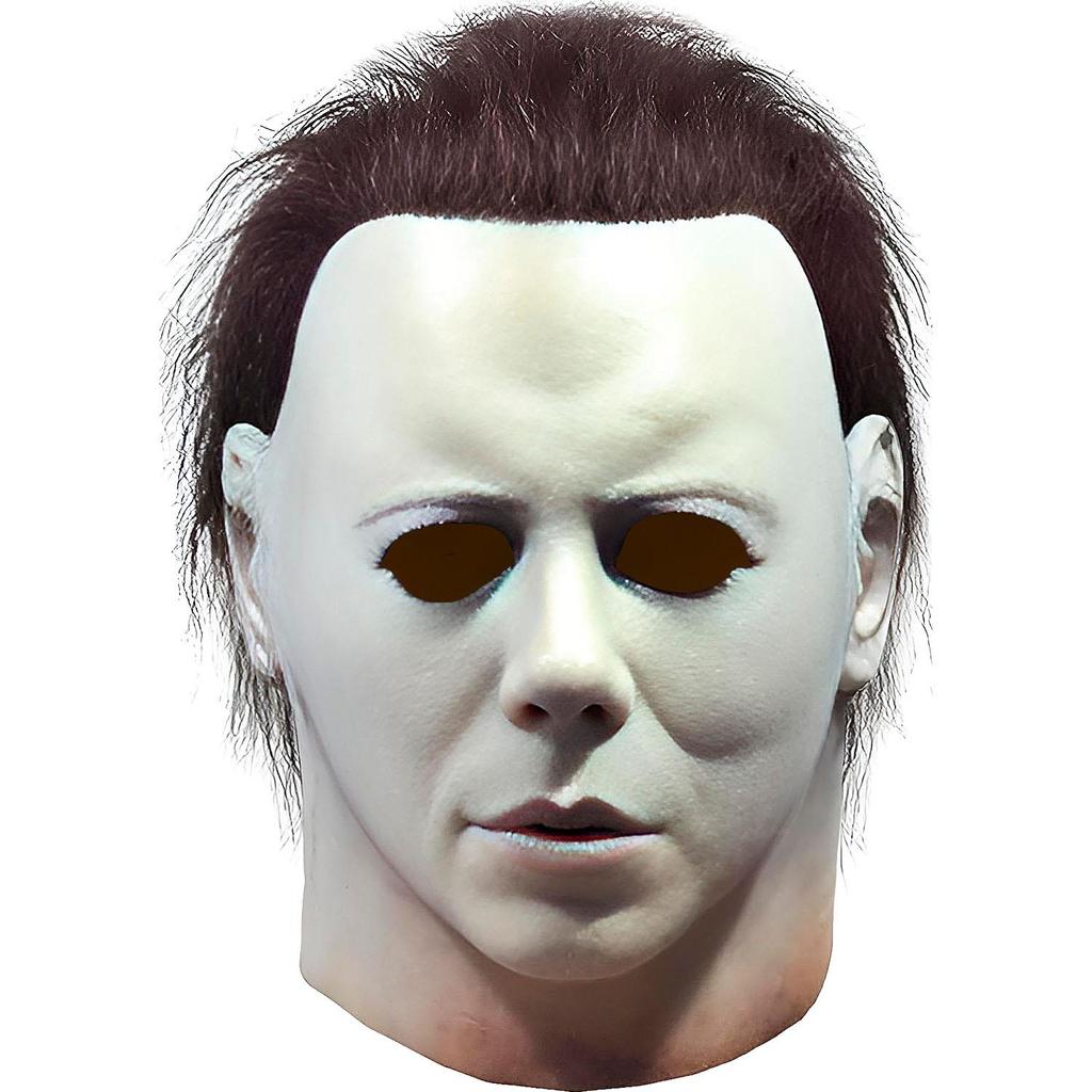 Máscara Halloween Masculina Adulta pra Fantasia Assassino Michael Myers em Látex Realista com Cabelo