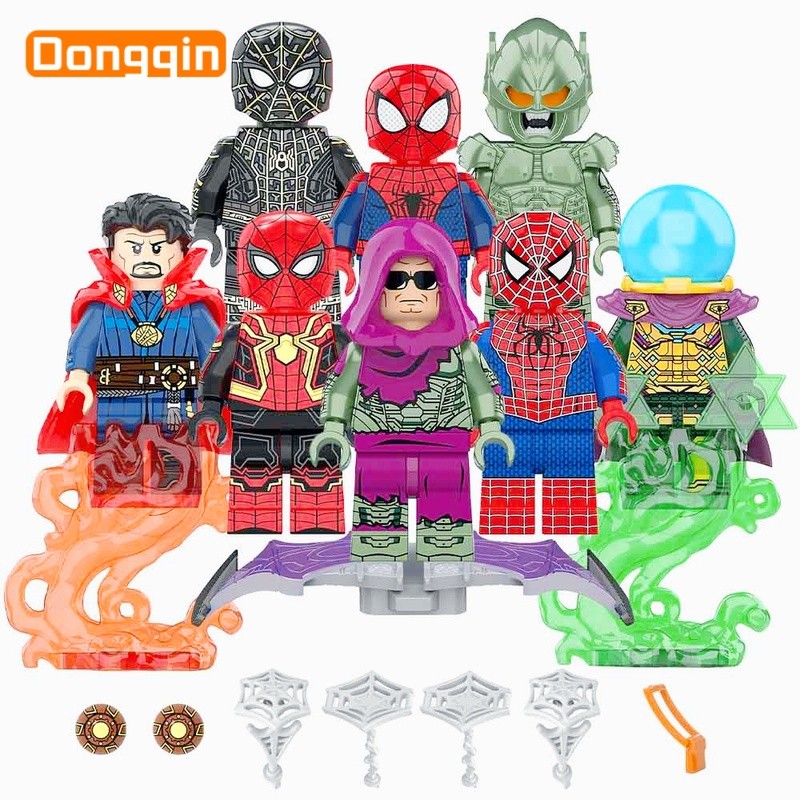 Homem-aranha vingadores demônio verde super-herói Mini bloco de construção boneca brinquedo presente
