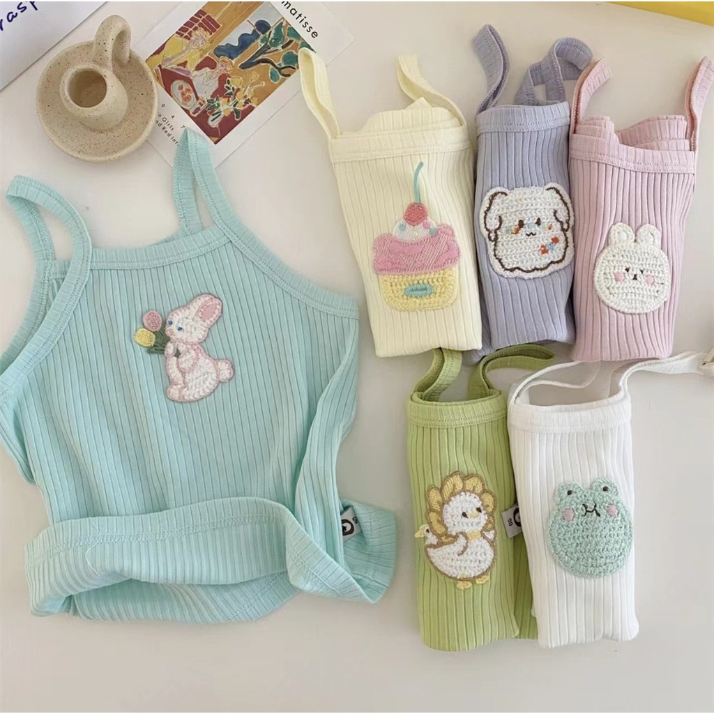 Bebê menina camisola verão menina bonito dos desenhos animados topo passeio crianças sem mangas camiseta menina vestido 