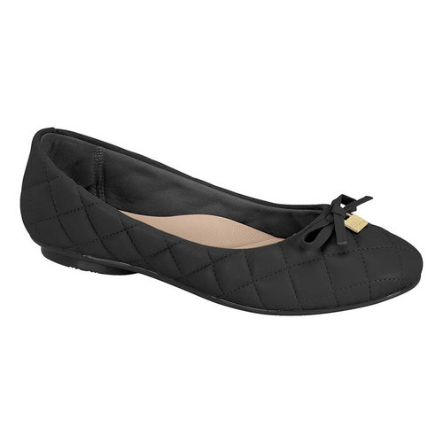 Sapatilha Feminina Moleca 5094.1701 Casual Confortável Minimalista Clássica Versátil Laço Preta