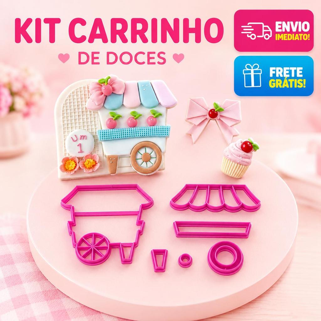 Kit Cortador Carrinho de Sorvete 8 cm.