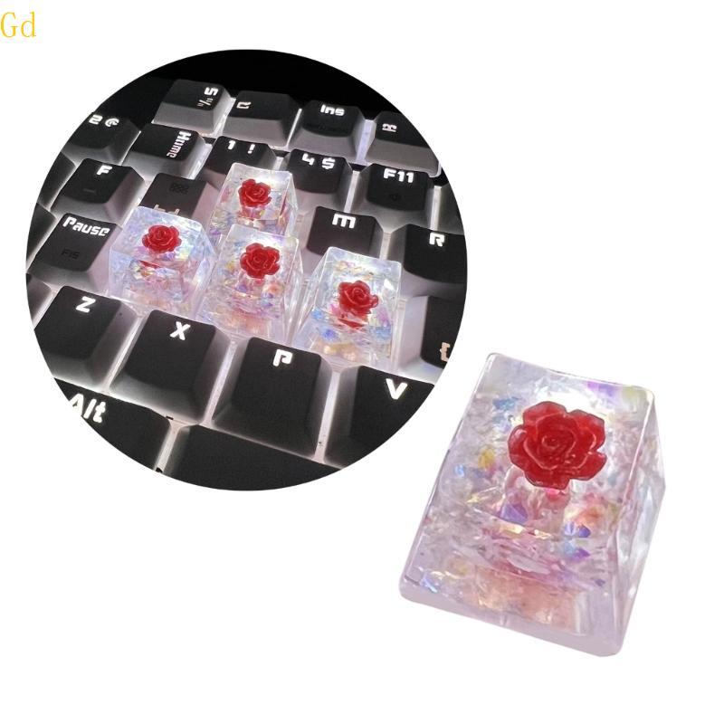 Gd OEM Resina Keycap Colorido Epóxi Camélia Flor Para Teclado Mecânico Com Retroiluminação De Computador