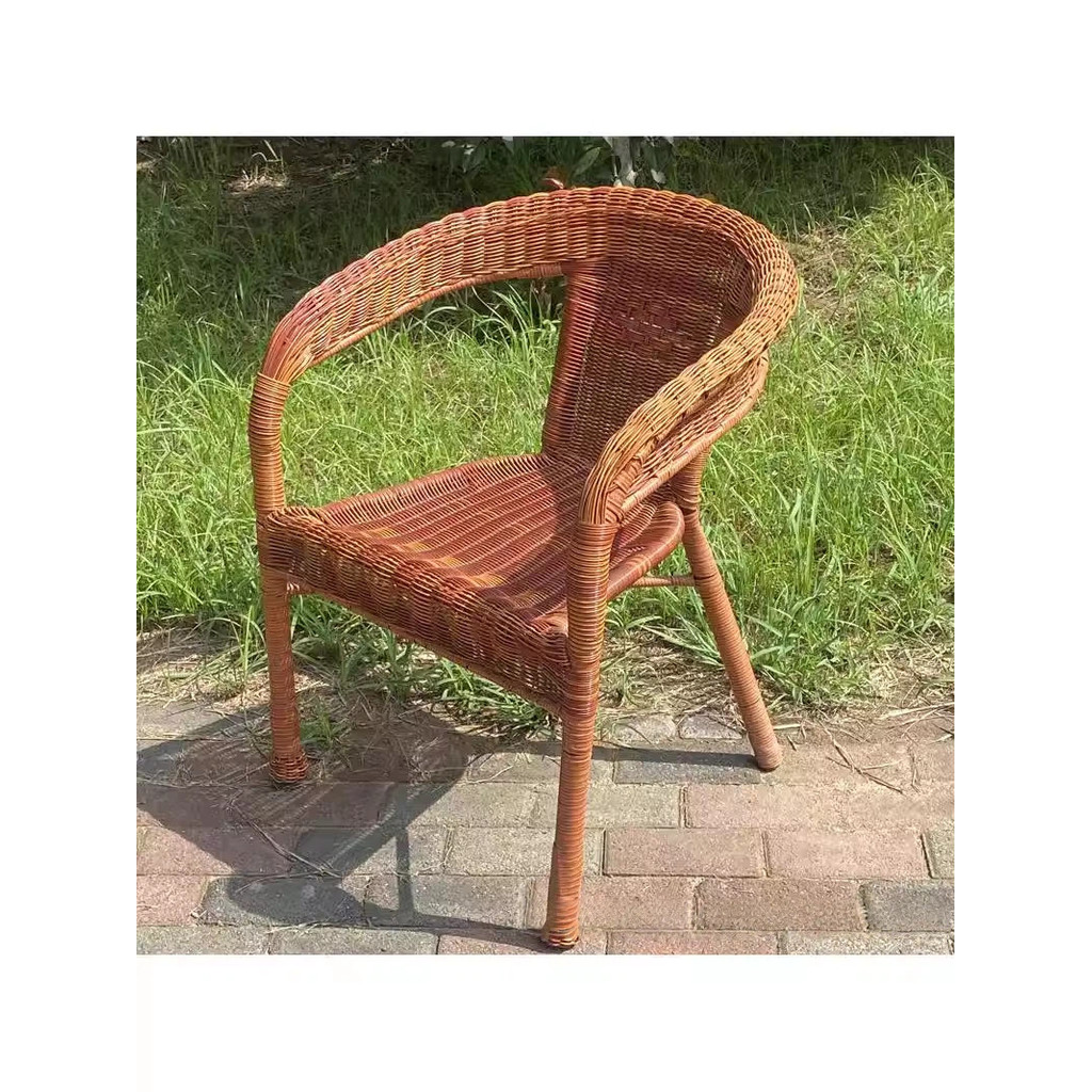 Teng cadeira rattan tecelagem conjunto de três peças idosos encosto cadeira fezes idosos assento anel cadeira único ratt