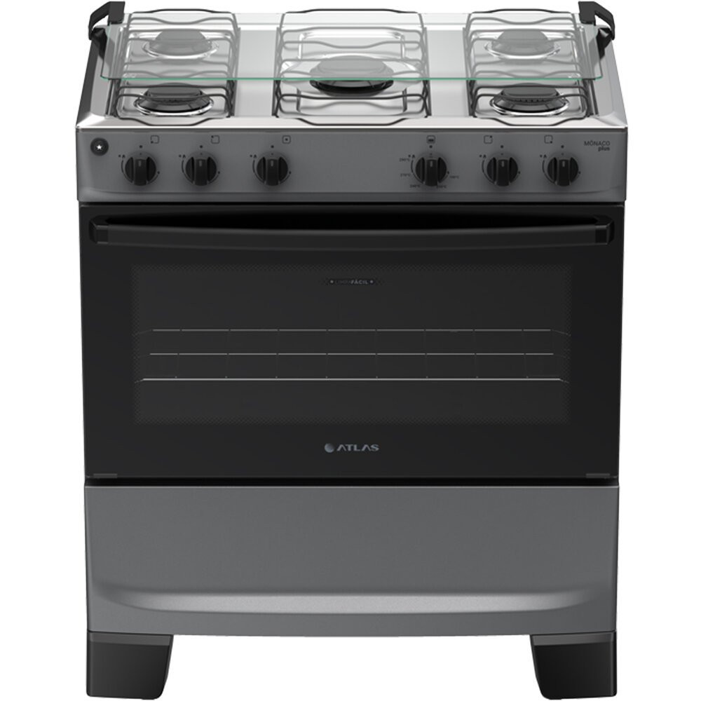 Fogão a Gás 5 Bocas Atlas Mônaco Plus Titanium Bivolt