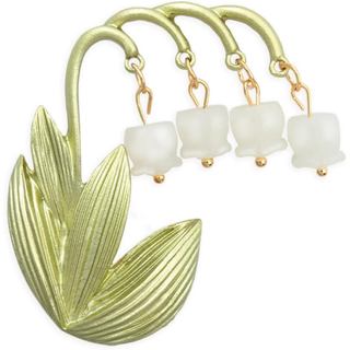 Broche e Alfinetes de Lírio-do-Vale para Mulheres, Alfinete de Flor Vintage, Acessórios Elegantes para Vestidos, Joias R