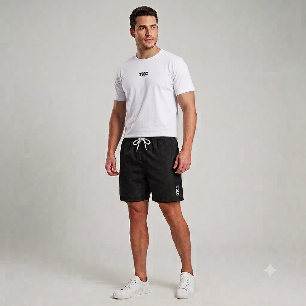 Kit Conjunto Masculino Camiseta 100% Algodão e Short Tectel Estampado Txc Country Verão