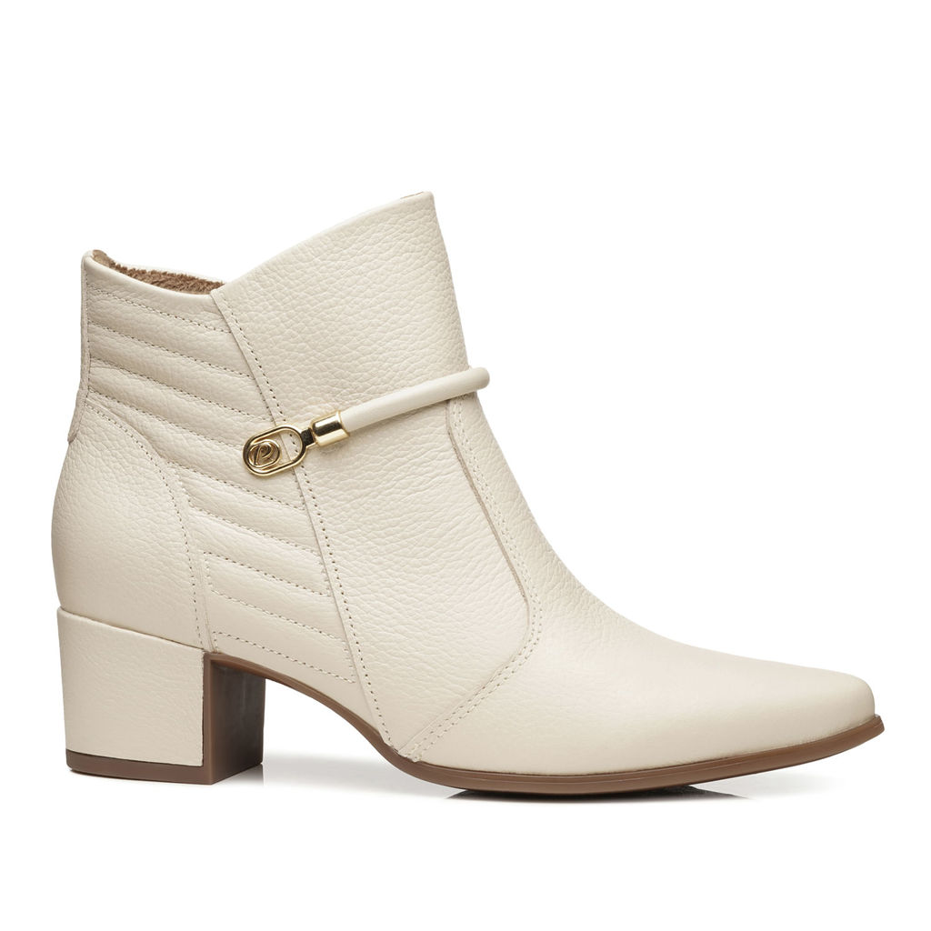 Bota Pegada Feminina em Couro Linho Cano Curto 280905-01