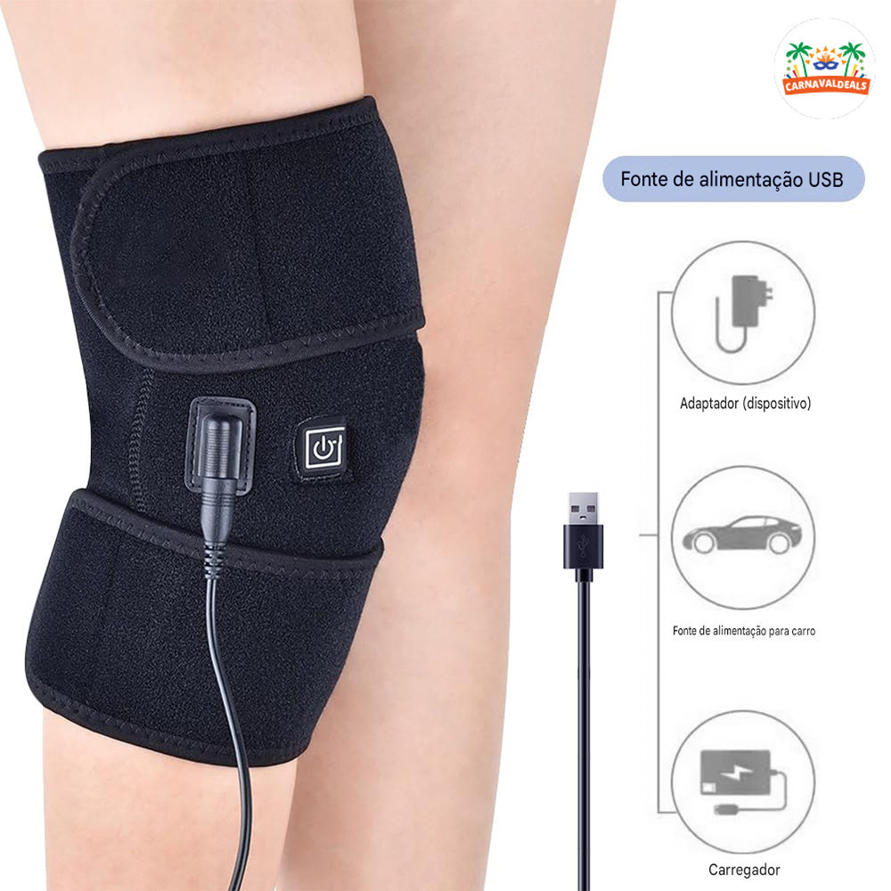 Joelheira Térmica USB Calor Infravermelho Ajustável para Uso Diário