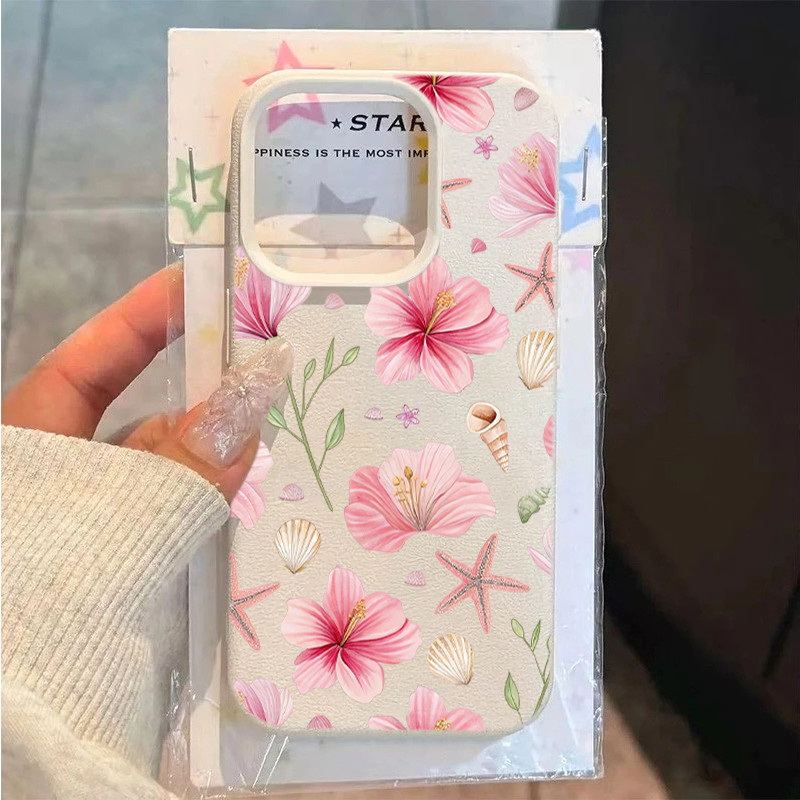 Capa De Telefone Macia Para Samsung A06 A15 A56 A17 A36 A37 A55 A57 A35 A54 A26 4G A25 A52 A16 Hibisco Estrela Do Mar Co