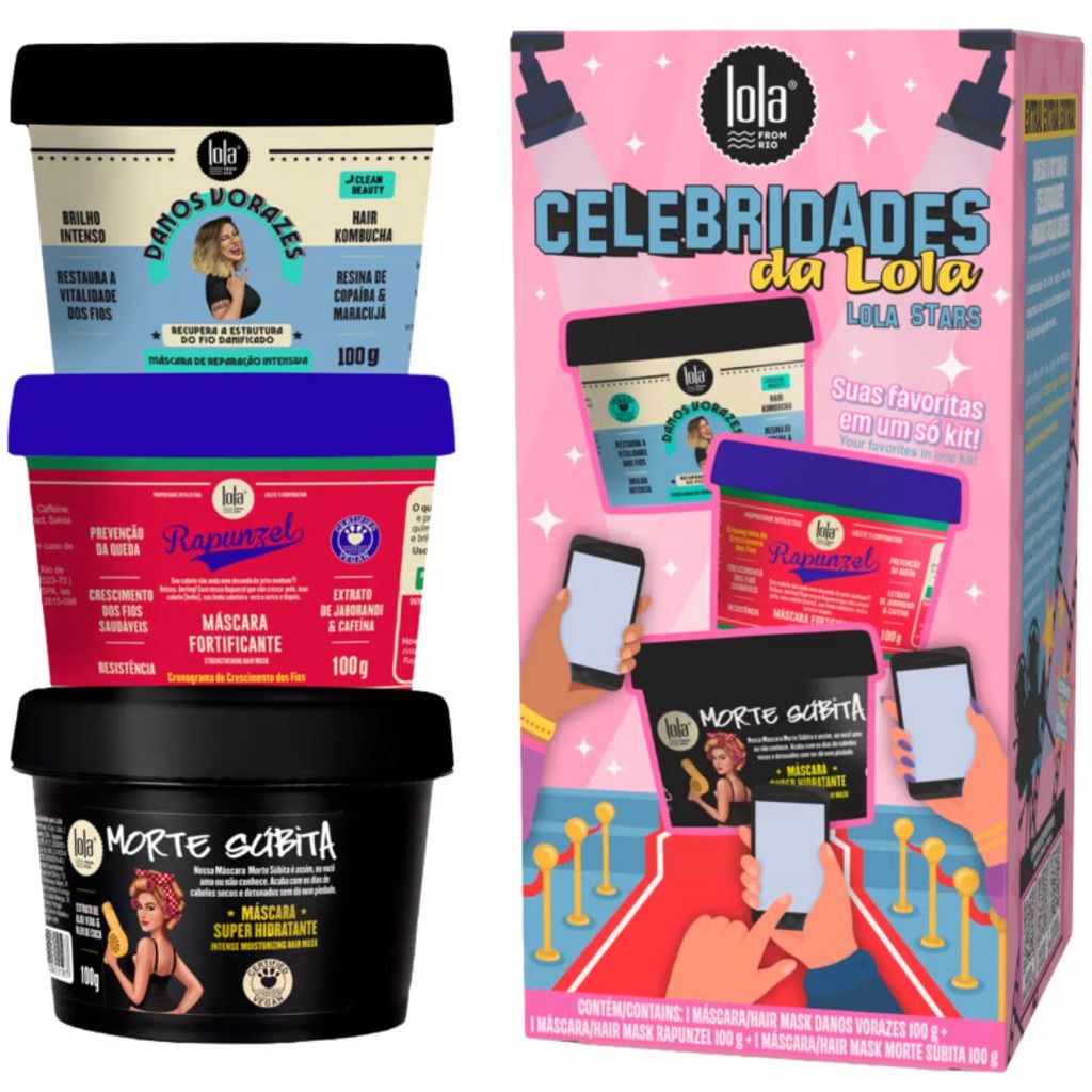 Kit Celebridades Lola Cosmetics Original | Danos Vorazes + Rapunzel + Morte Súbita 100g