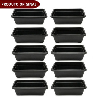 Kit Vasos Floreiras Jardineira De Plástico 1,7 Litros Preto e Verde de Flor Horta Tempero Grande