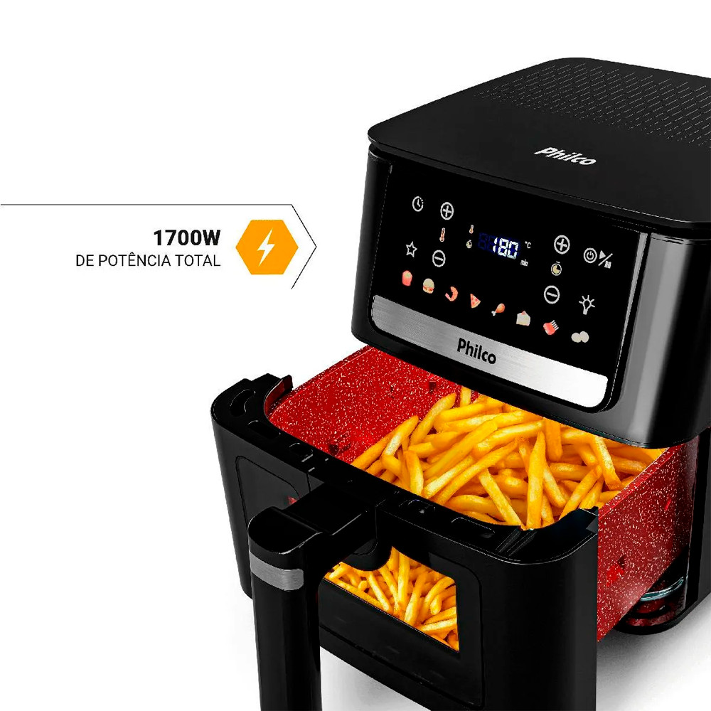 Air Fryer Philco Visor Glass 6,5 Litros Redstone PAF65A 127v · foto 2