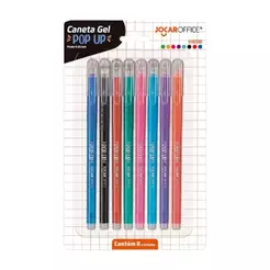 Caneta Gel Pop-Up 0.55 Colorida - Blister com 8 Unidades Jocar Office Leo&Leo Leonora - 97924