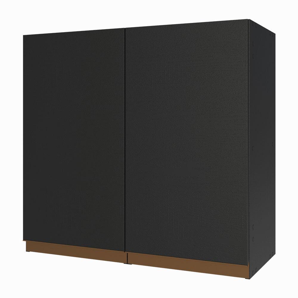 Armário Aéreo 70 cm 2 Portas Preto Reims Madesa XJ