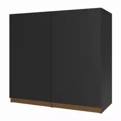 Armário Aéreo 70 cm 2 Portas Preto Reims Madesa XJ