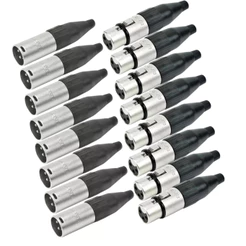 Kit Conector Plug Sa2x Santo Angelo Canon Xlr Estéreo - 8 Fêmea+8Macho