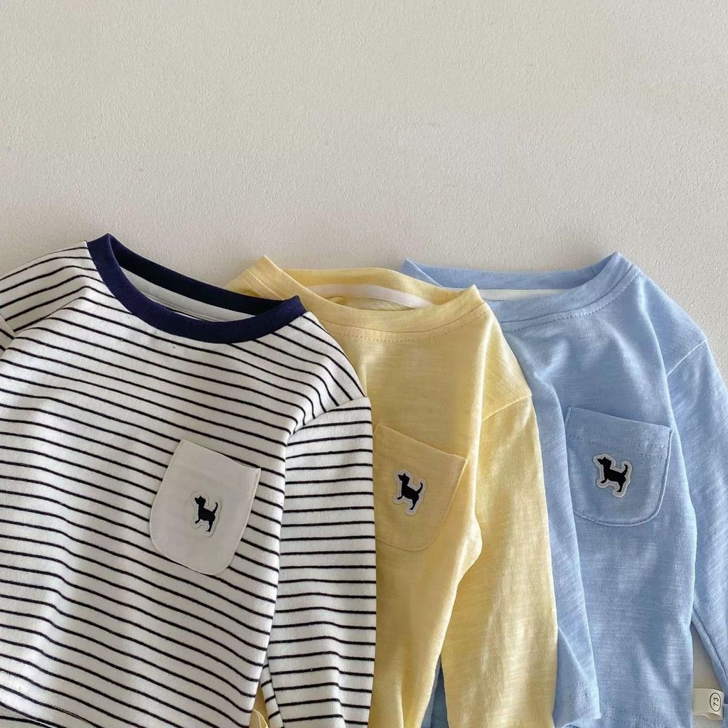 Crianças puro algodão de manga comprida camiseta camisa de fundo primavera outono roupas novo estilo masculino feminino 