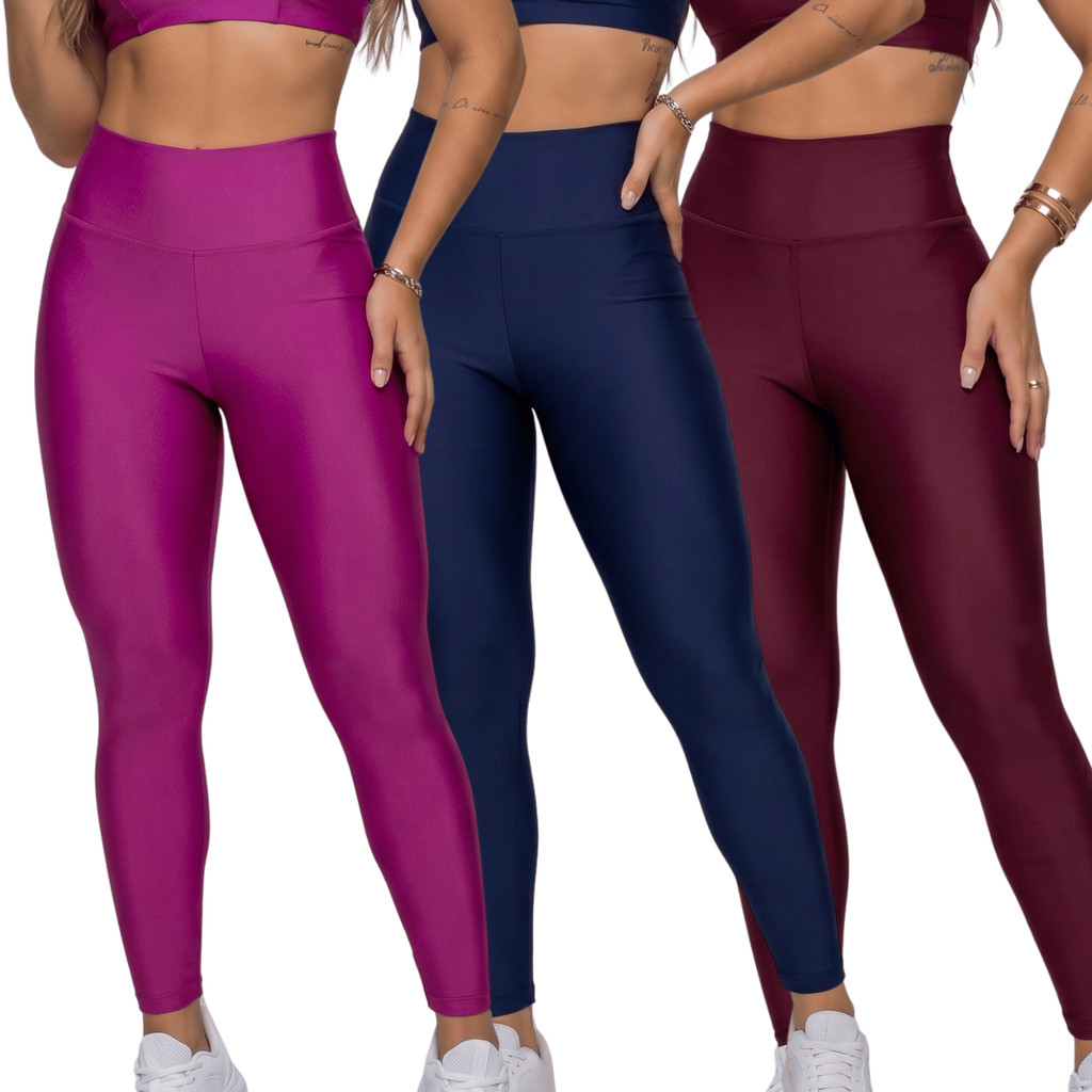 Calça Legging Academia Feminina Fitness Cintura Alta Suplex Costura Reforçada Zero Transparência Premium