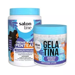 Kit Salon Line Definição Natural Com Creme Para Pentear e Gelatina #Todecacho