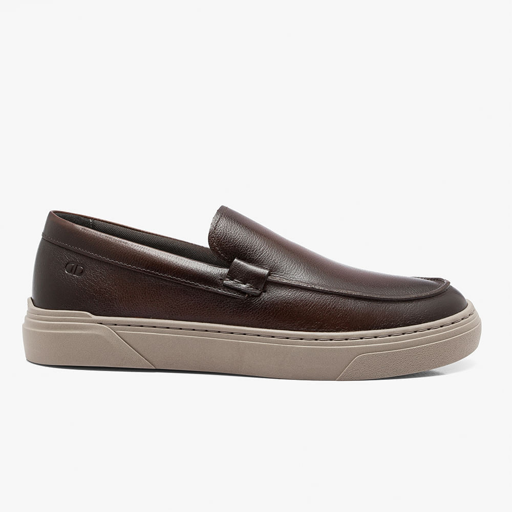 Tênis Masculino Bill Slip On Couro Marrom
