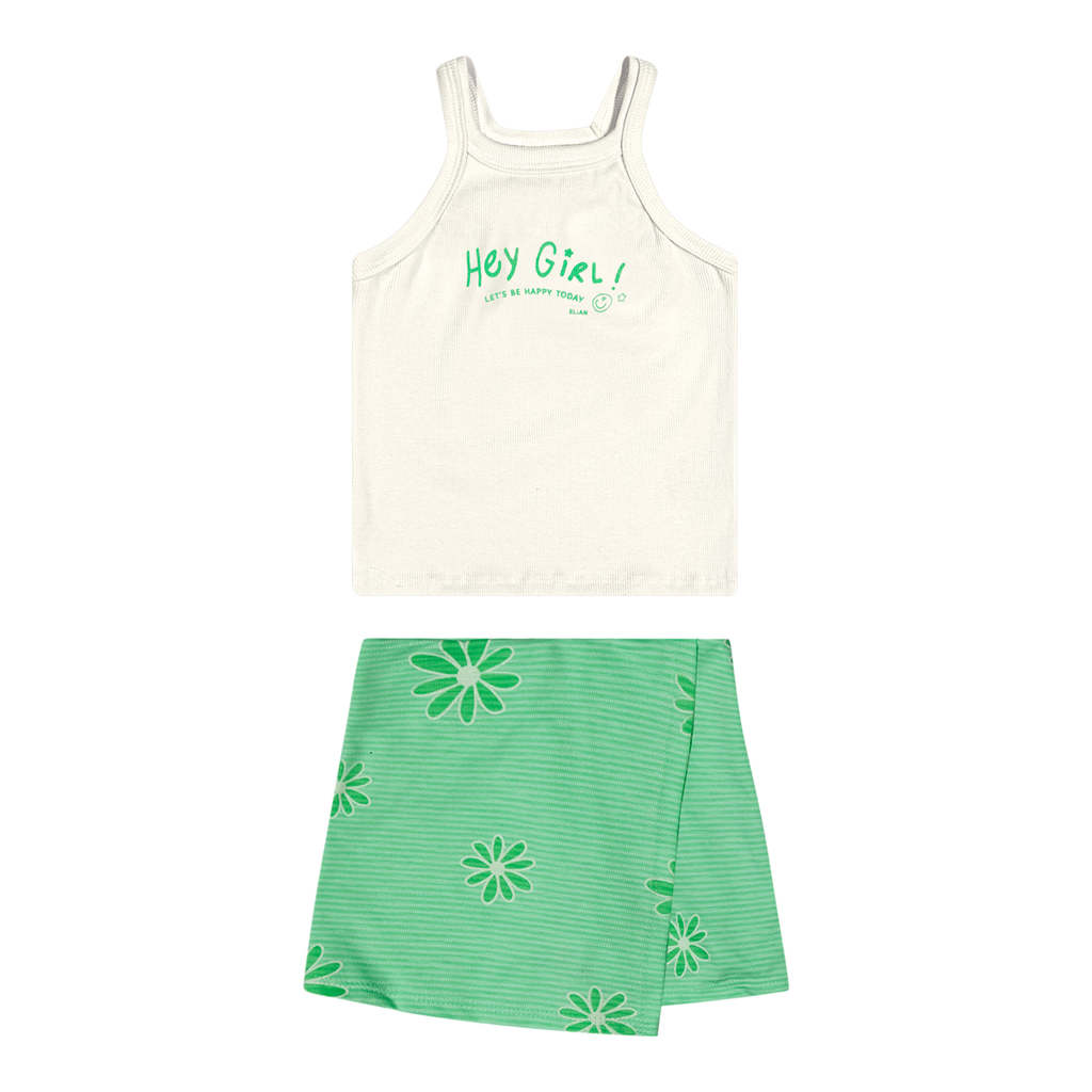 Conjunto Infantil Menina Flor Flamê Elian Bege