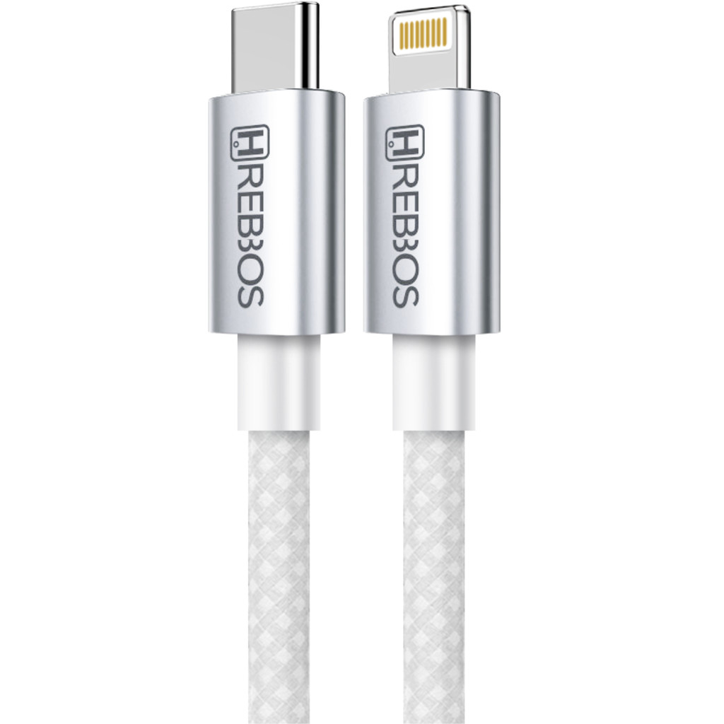 Cabo USB C para Lightning 27W Turbo Premium Midnight 1 Metro Branco Hrebos CB 36