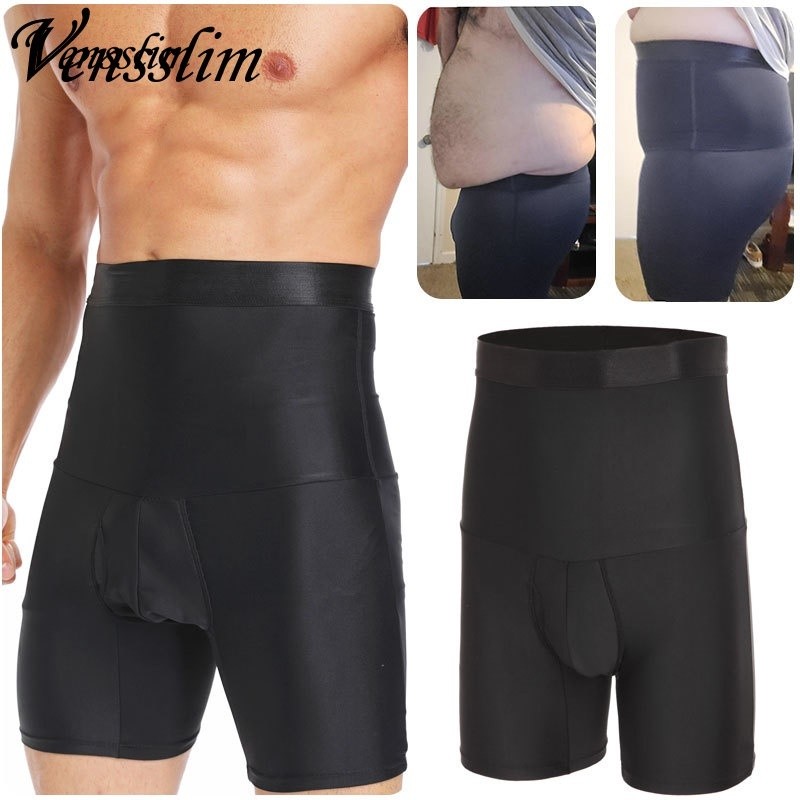 Venslim Masculino Emagrecimento Abdômen Redutor Compressão Shorts Barriga Corpo Shaper Cintura Alta Boxer Espartilho Cal
