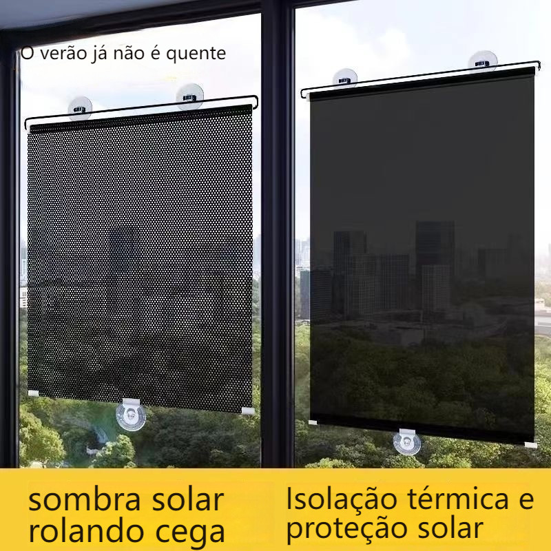 Cortina Solar Retrátil para Carro com Ventosas | Protetor de Sol Automotivo Sem Furos