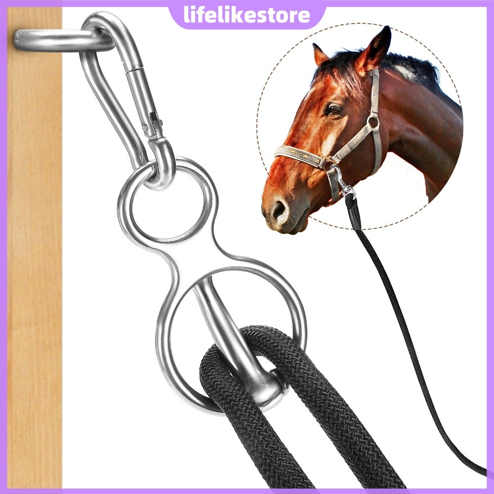 2 Peças De Acessórios De Treinamento De Cavalos De Aço Inoxidável Com Parafuso De Olho E Anéis De Gravata [lifelikestore