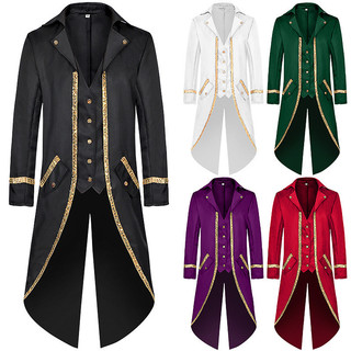 Jaqueta Gótica Steampunk Medieval Masculina , Casaco De Halloween Para Cavalheiros Vitorianos Vintage Smoking Cosplay