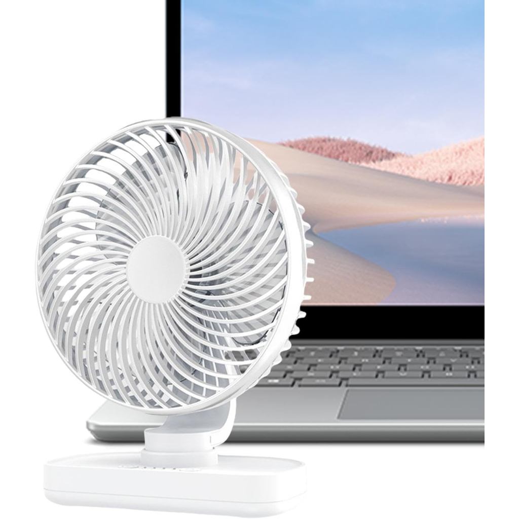 Ventilador de Mesa - Ventilador Portátil de Viagem - Ampla Cobertura - Oscilação - Design Ajustável | Dispositivo de Res
