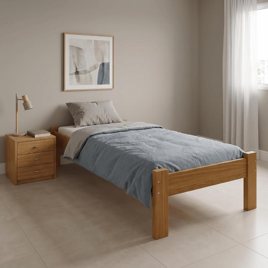 Cama Turca Solteiro em Madeira Maciça com Estrutura Reforçada