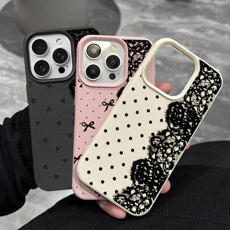 Capa De Arco Com Manchas De Renda Preta Para Samsung Galaxy A55 A54 A53 A52S A52 A50 A30S A51 A36 A35 A34 A32 Celular Am