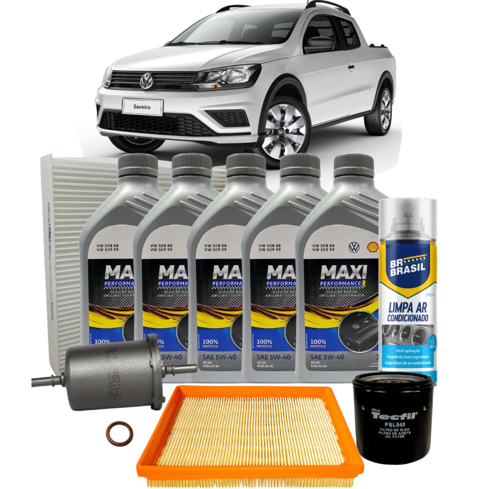 Kit Revisão Volkswagen Saveiro 1.6 16v MSI 4L 5W40 Sintético API SN Completo